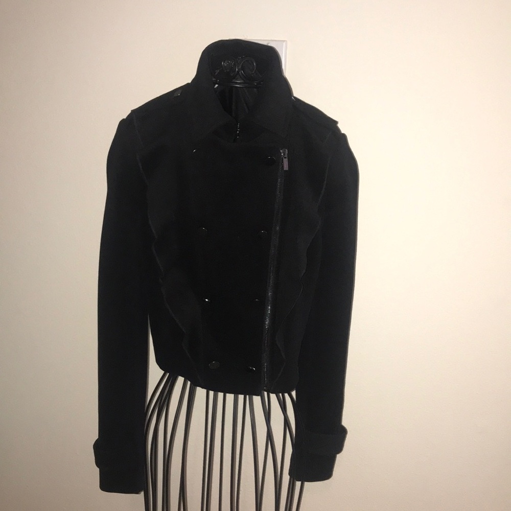 BCBG Black Bomber Style Jacket